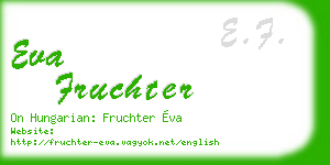 eva fruchter business card